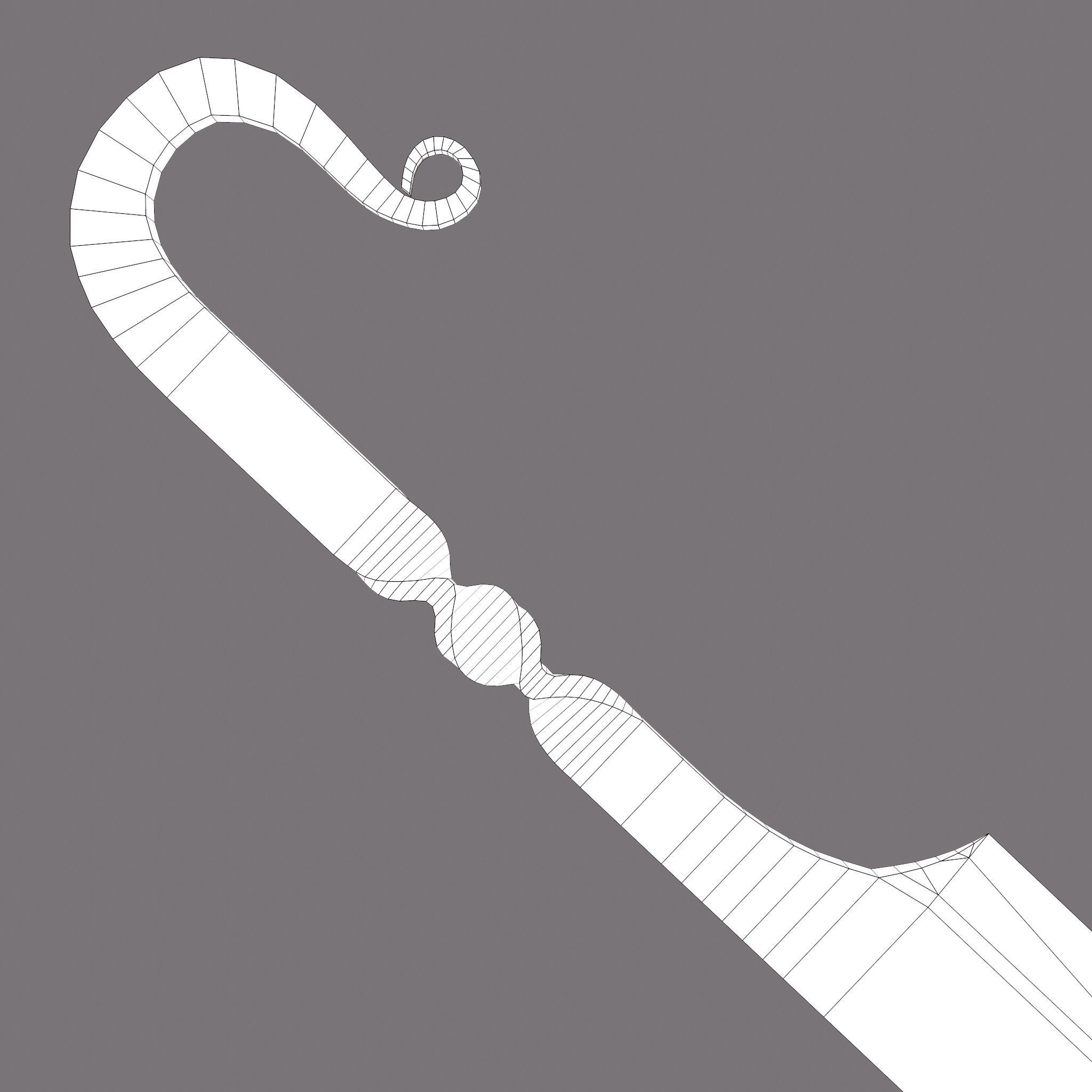 Medieval Filleting Knife  Low-poly 3D model_30