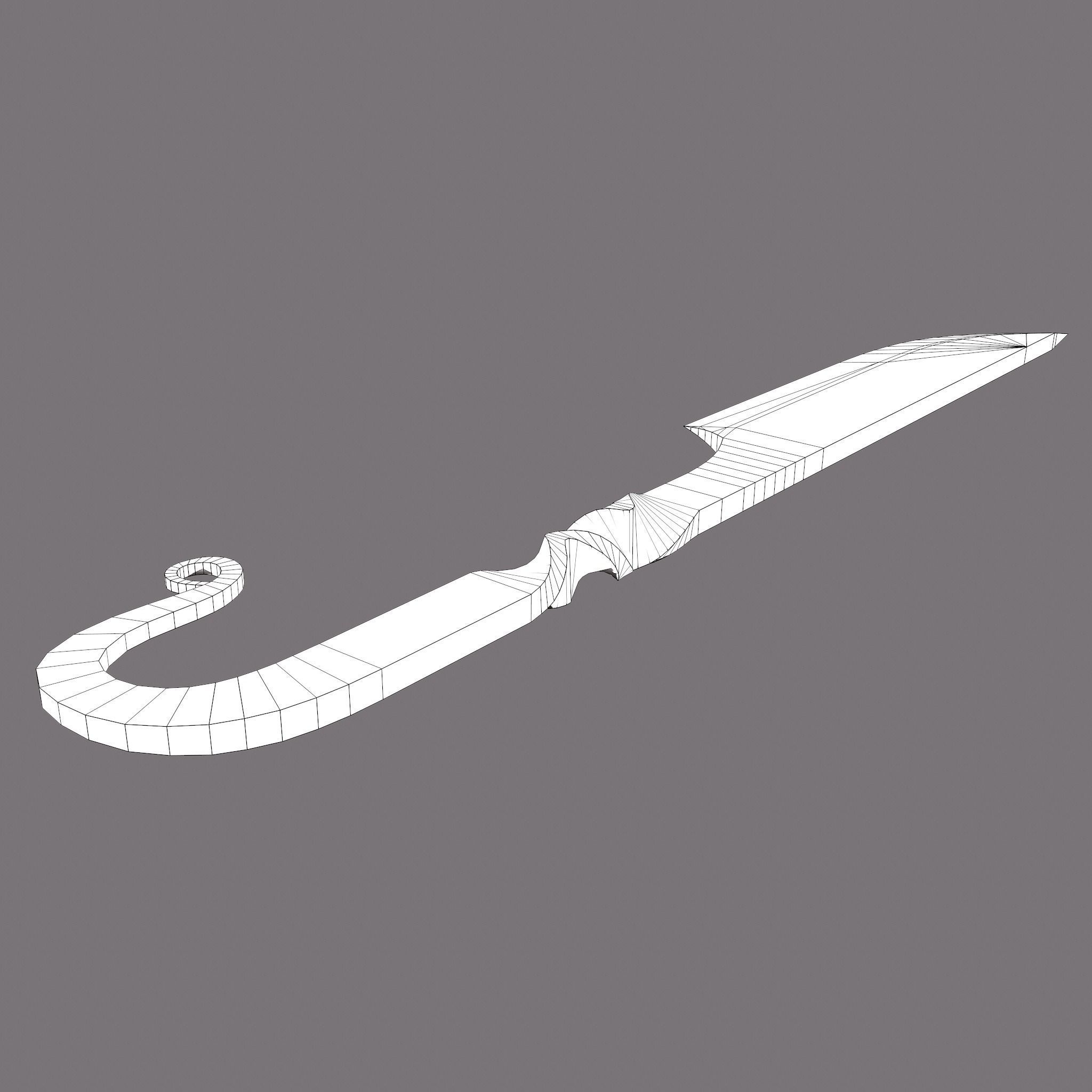 Medieval Filleting Knife  Low-poly 3D model_27