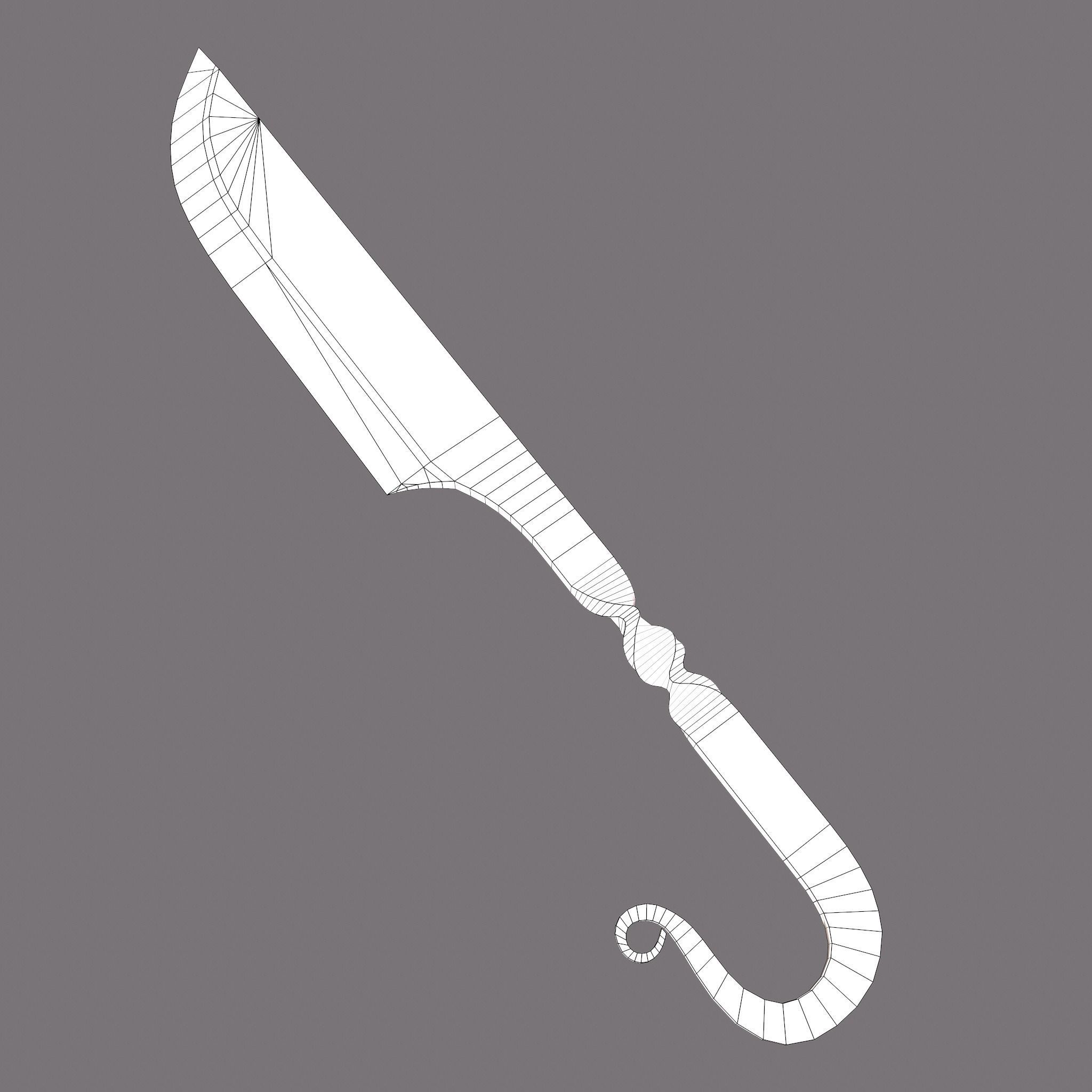 Medieval Filleting Knife  Low-poly 3D model_31