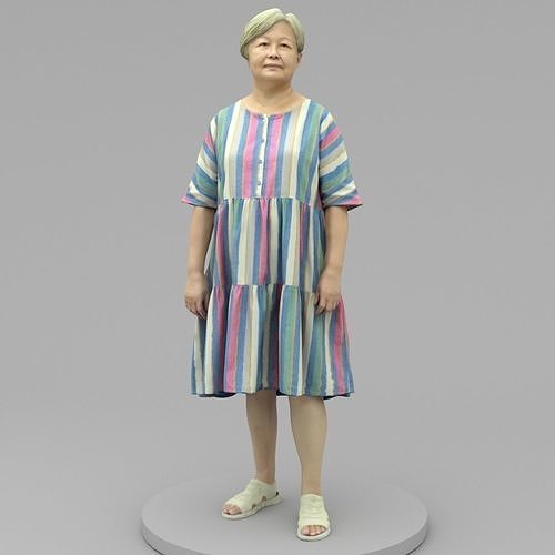 An Old Lady Standing Alone 3D model
