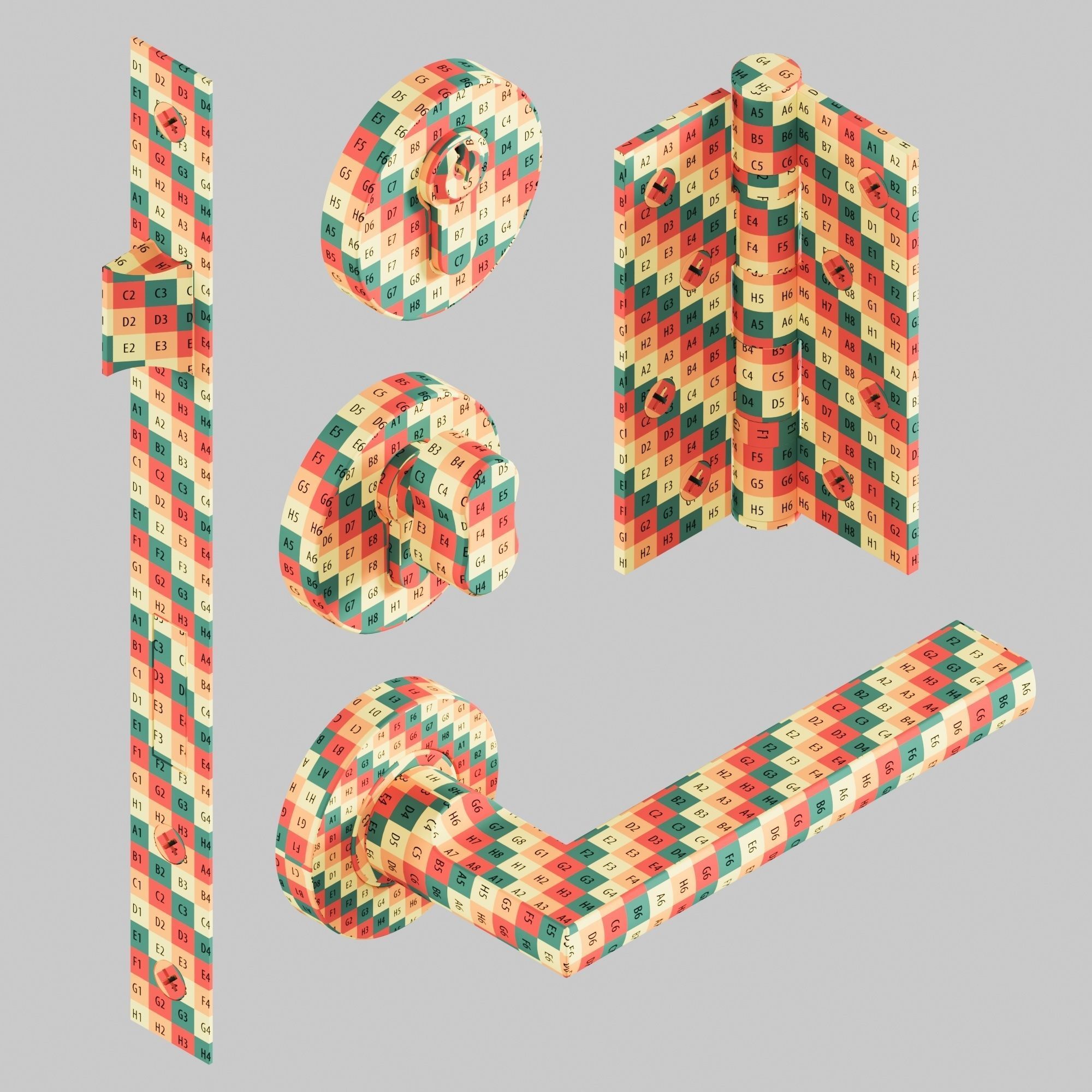 Door Hardware Set 3D model_5