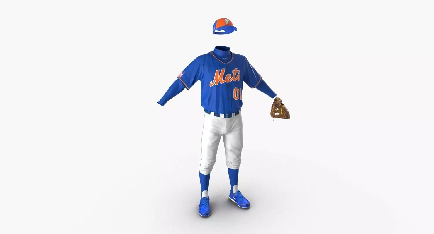 Baseball Player Outfit Mets 3D model
