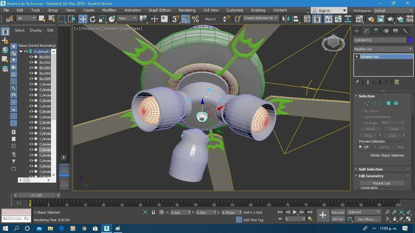  Ceiling Fan Low-poly 3D model_5