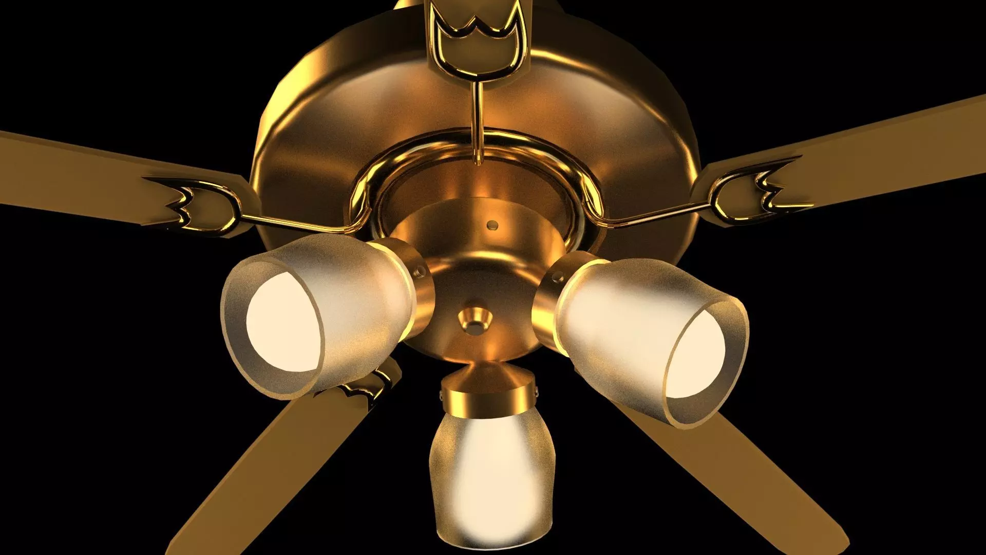  Ceiling Fan Low-poly 3D model_0