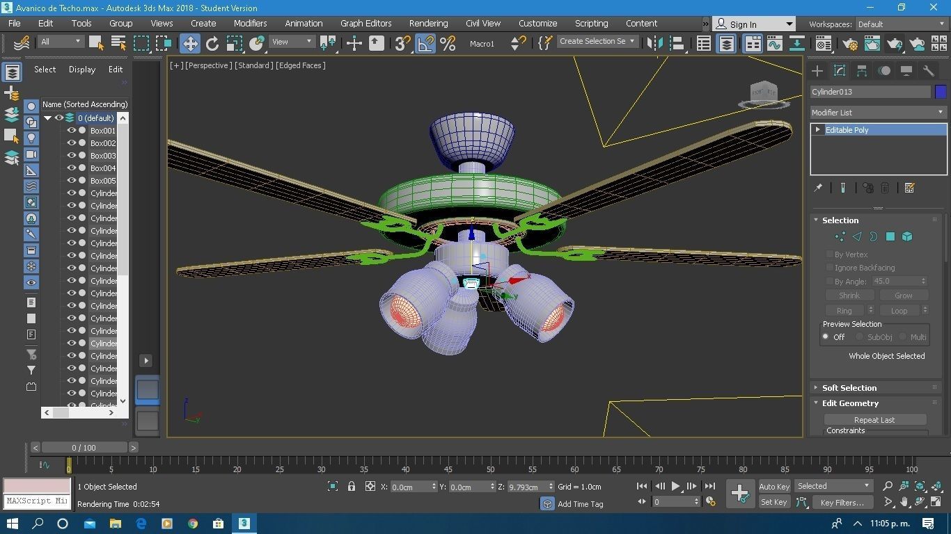  Ceiling Fan Low-poly 3D model_6