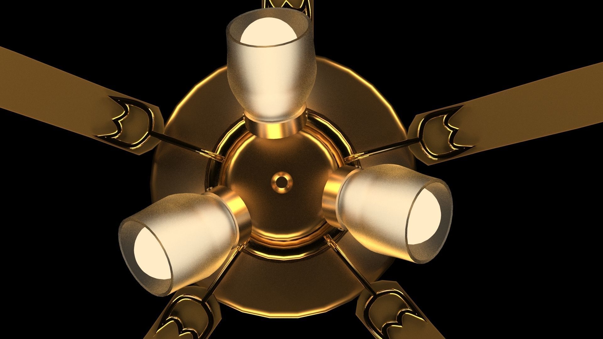  Ceiling Fan Low-poly 3D model_1