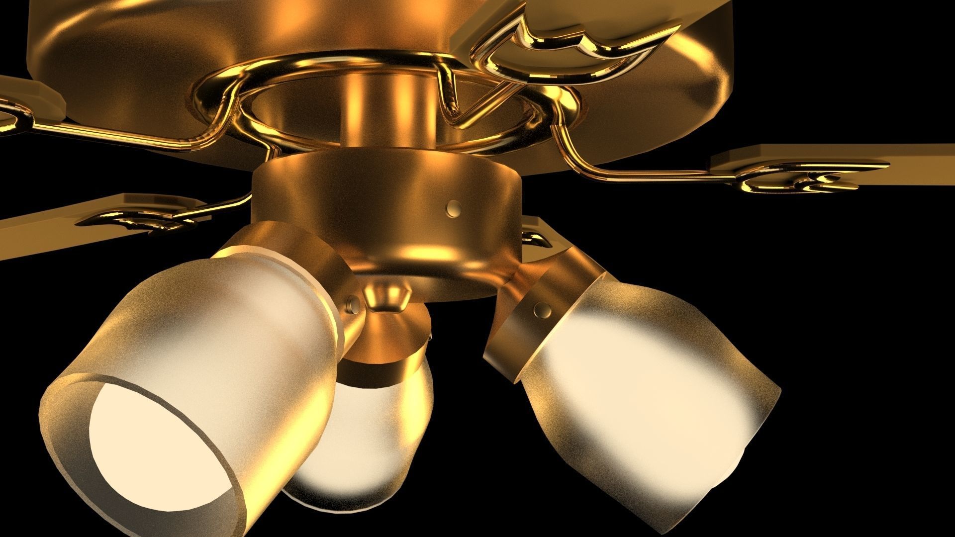  Ceiling Fan Low-poly 3D model_2