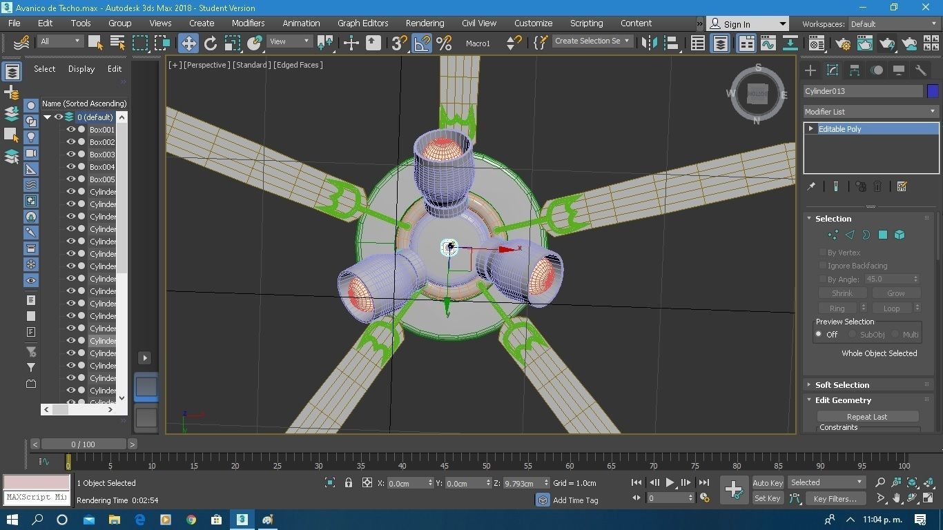  Ceiling Fan Low-poly 3D model_4