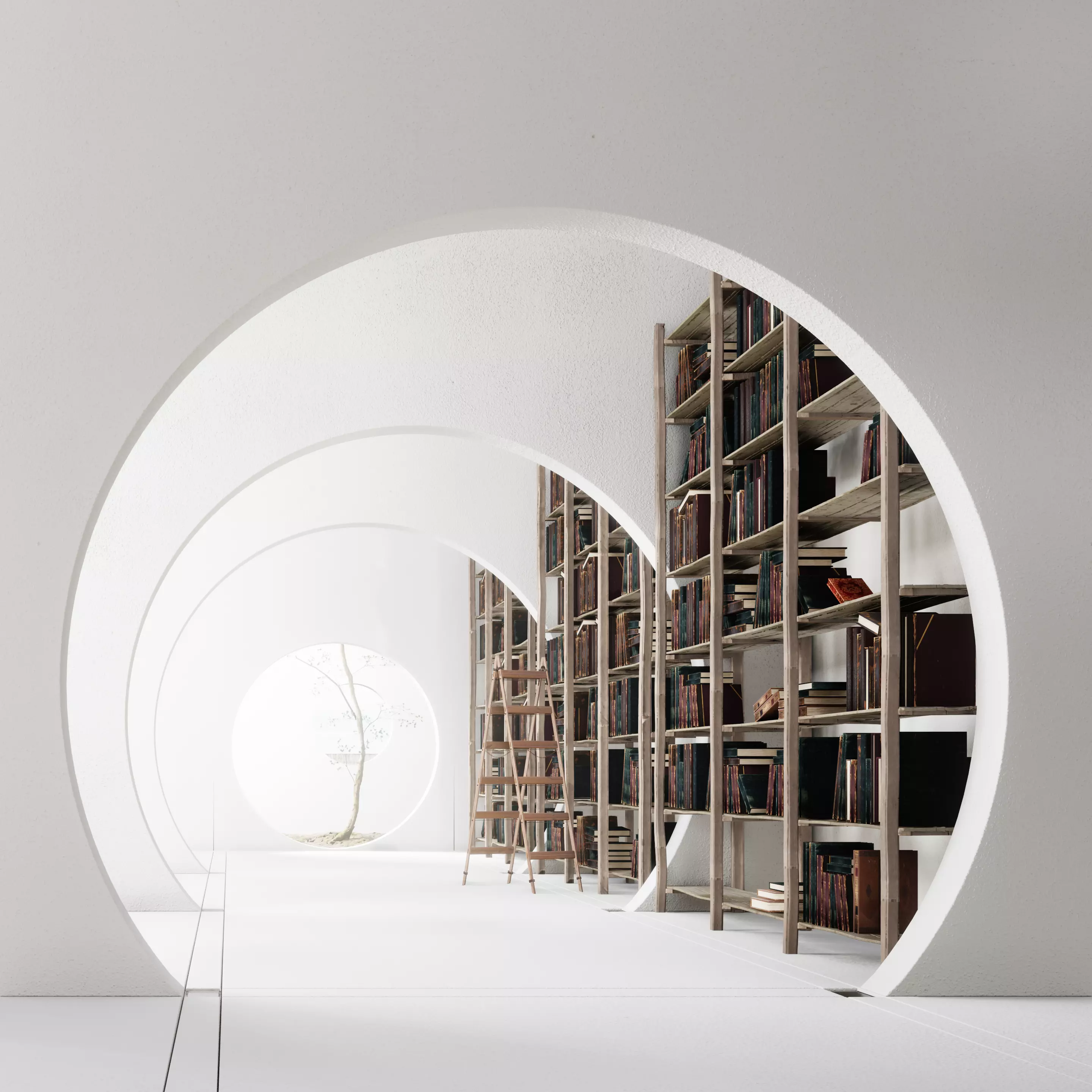 Library 3d scene Free 3D model_0