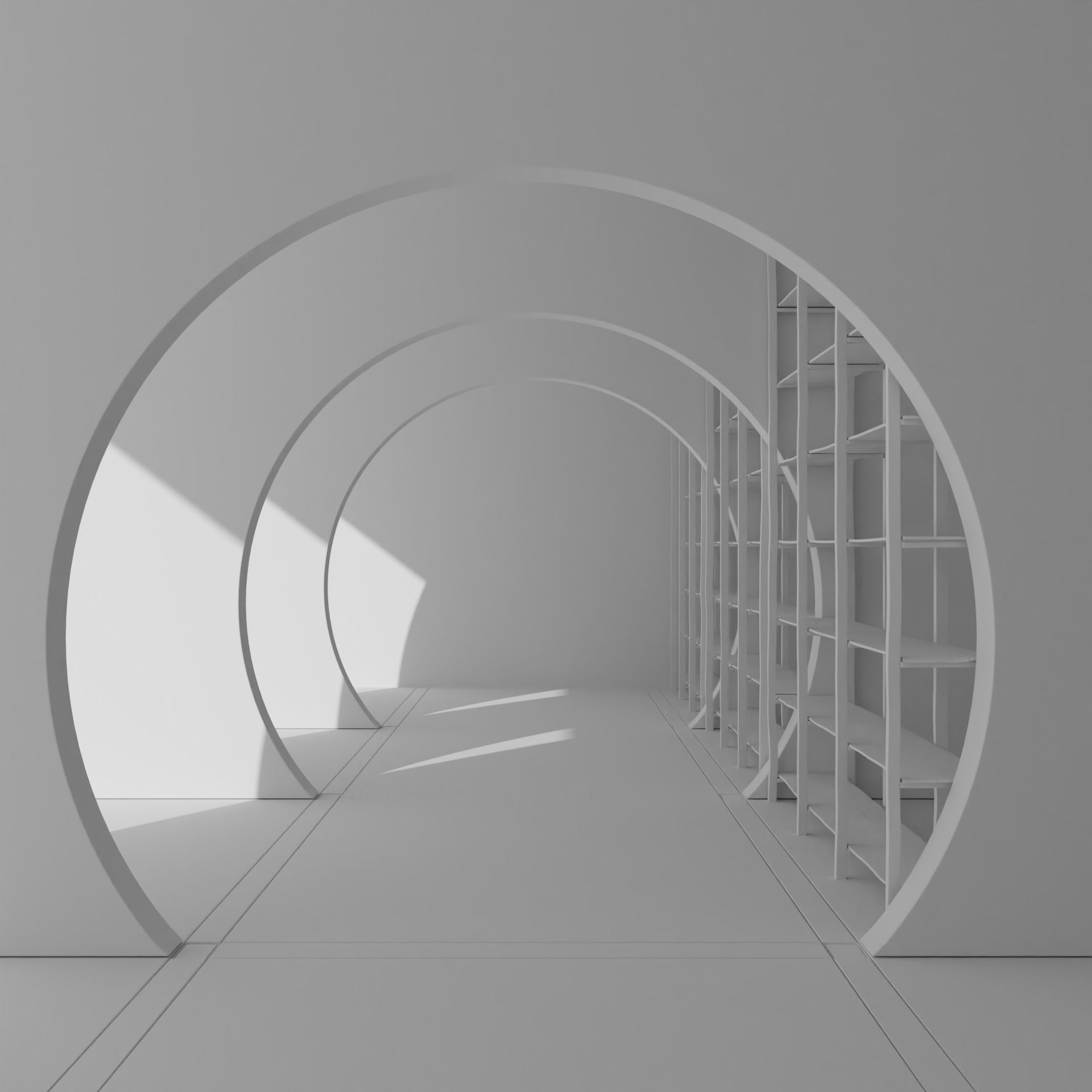 Library 3d scene Free 3D model_1