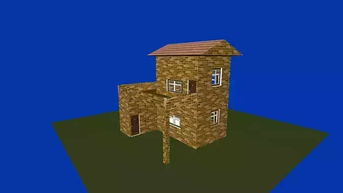 House low poly in minecraft