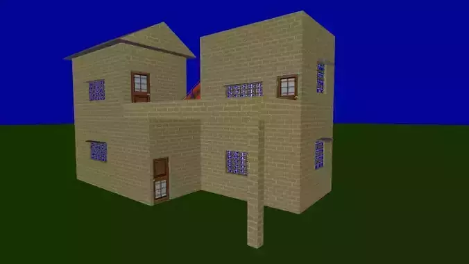 House low poly with roof