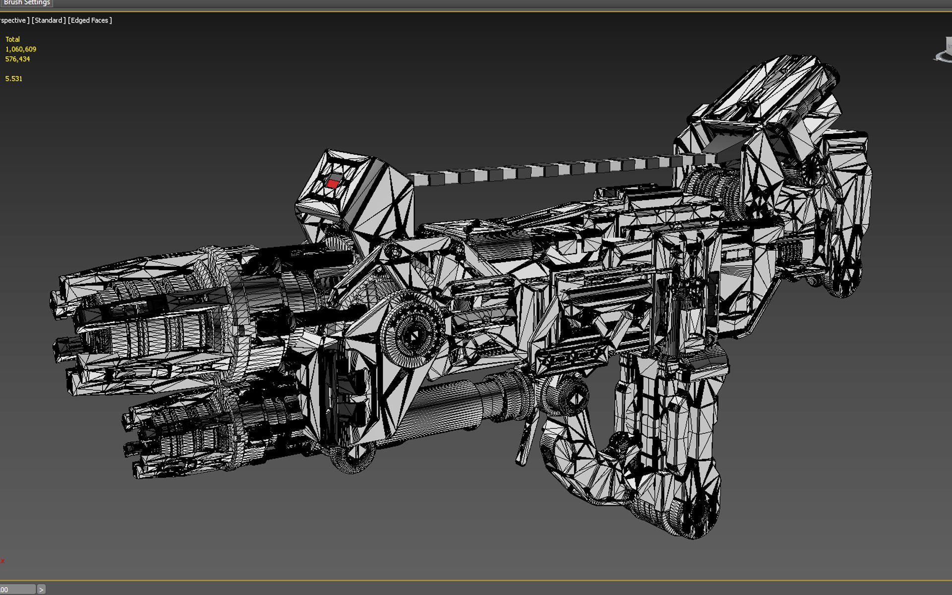 Sci-Fi Gun Crypton the Flame Thrower Low-poly 3D model_7