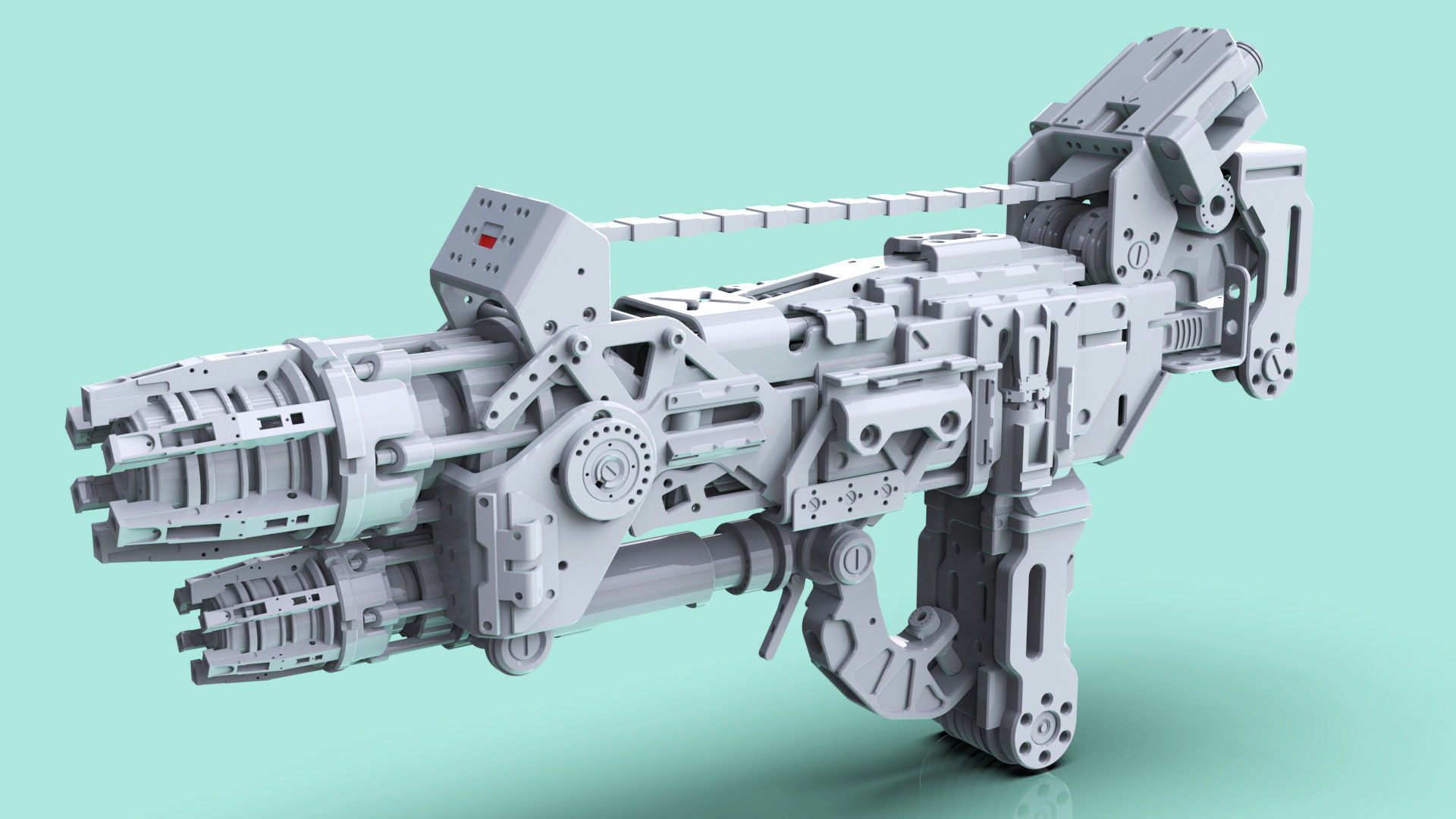 Sci-Fi Gun Crypton the Flame Thrower Low-poly 3D model_5