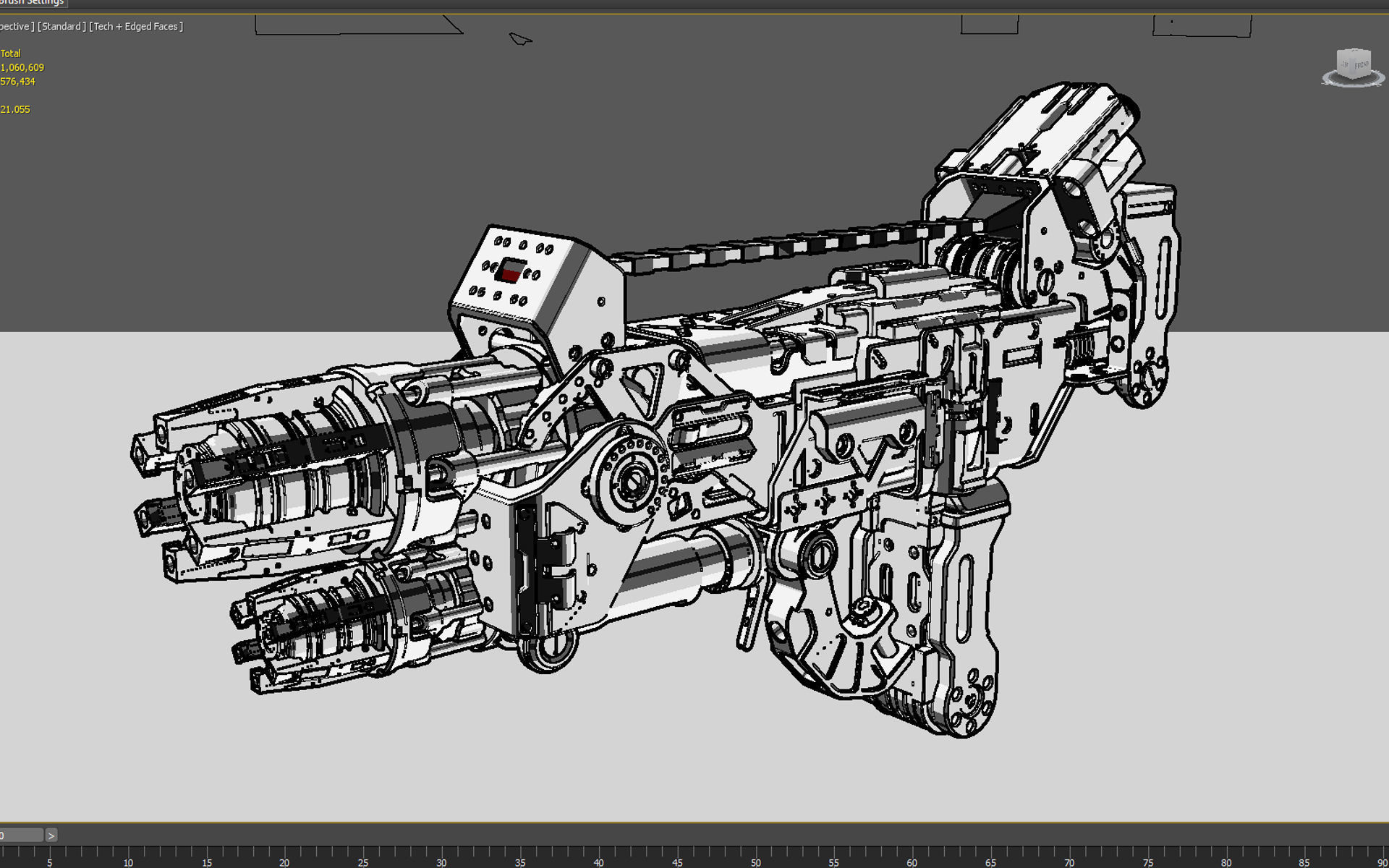Sci-Fi Gun Crypton the Flame Thrower Low-poly 3D model_9