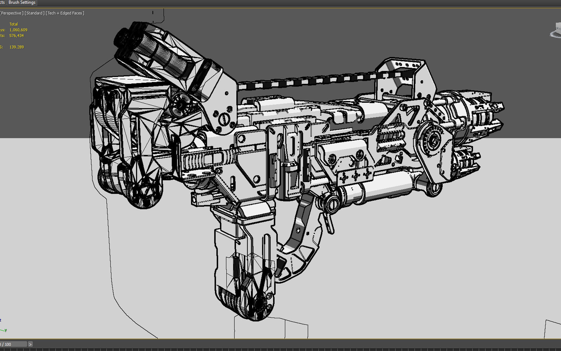 Sci-Fi Gun Crypton the Flame Thrower Low-poly 3D model_10