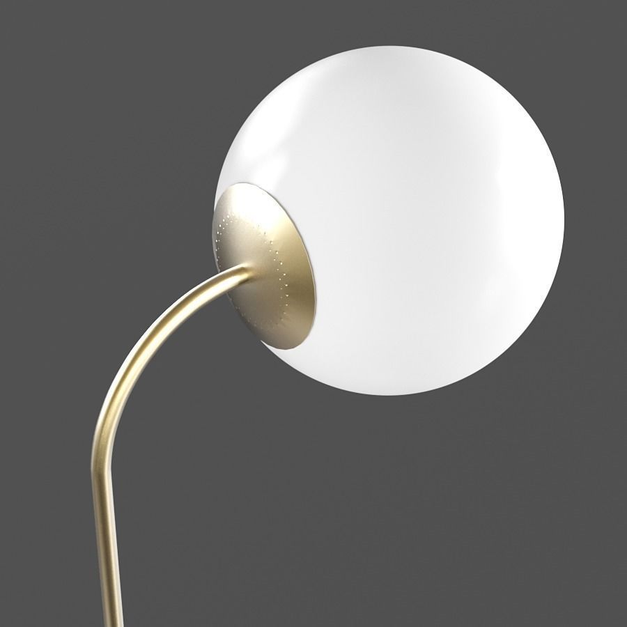 Floor lamp made of brass and opal glass Laredoute MORICIO 3D model_1