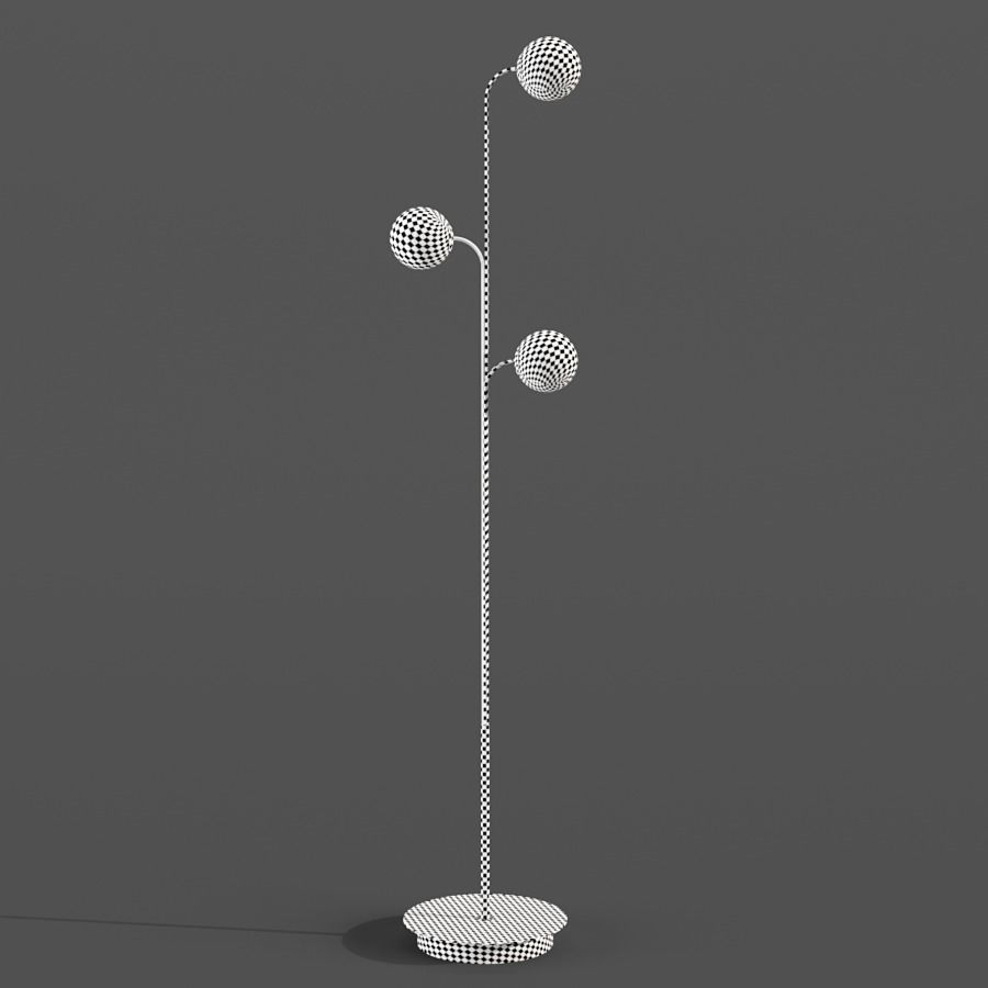 Floor lamp made of brass and opal glass Laredoute MORICIO 3D model_4