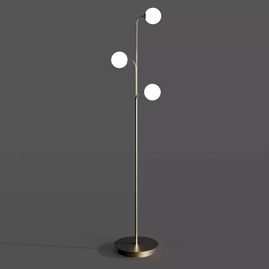 Floor lamp made of brass and opal glass Laredoute MORICIO 3D model_0