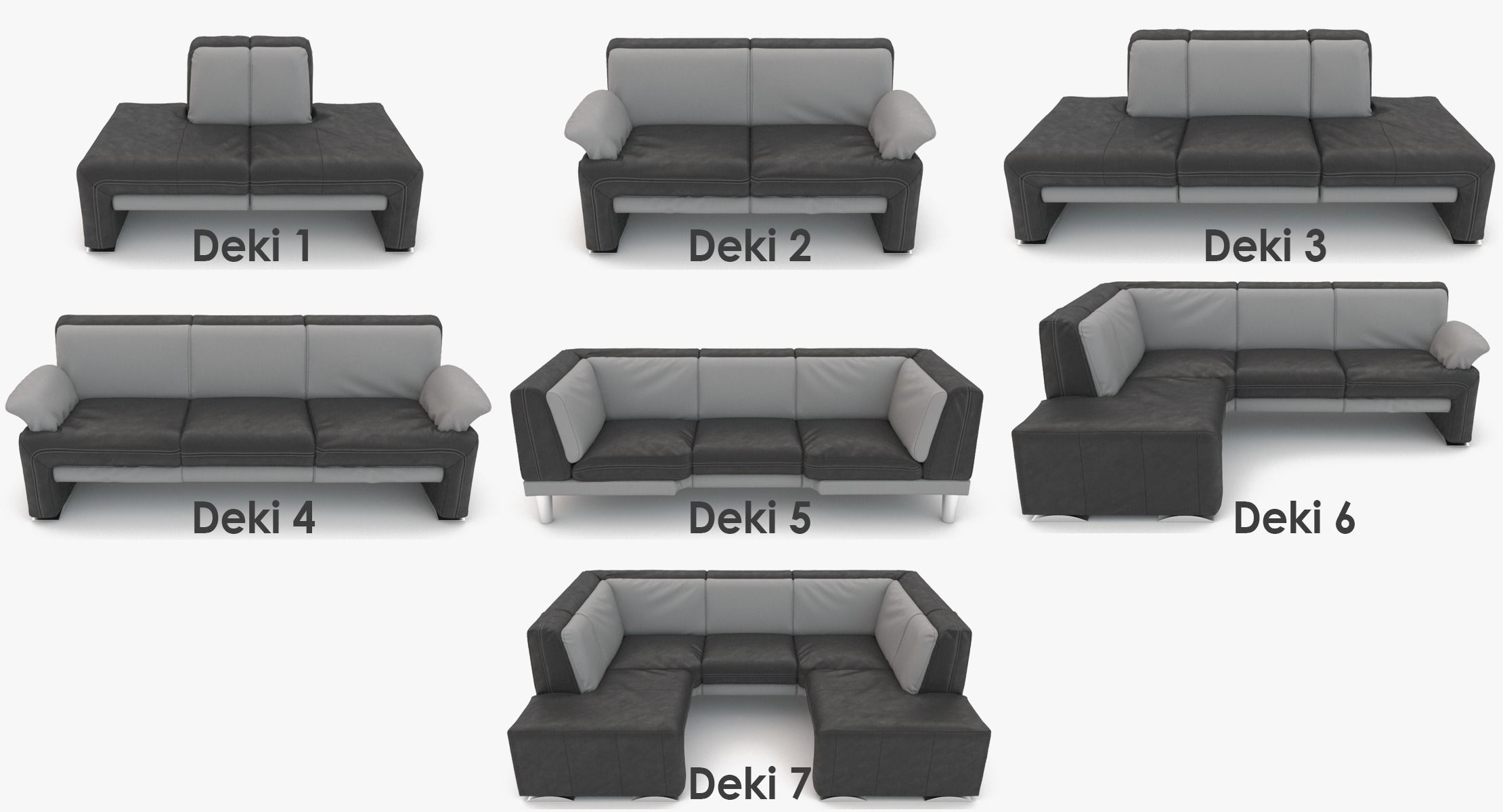 Sectional Sofa Set Deki 3D model_1