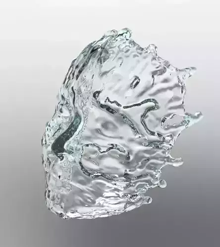 waterface glass skull with water splashes