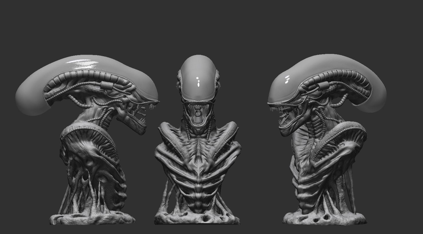 Xenomorph Bust 3D print model_2