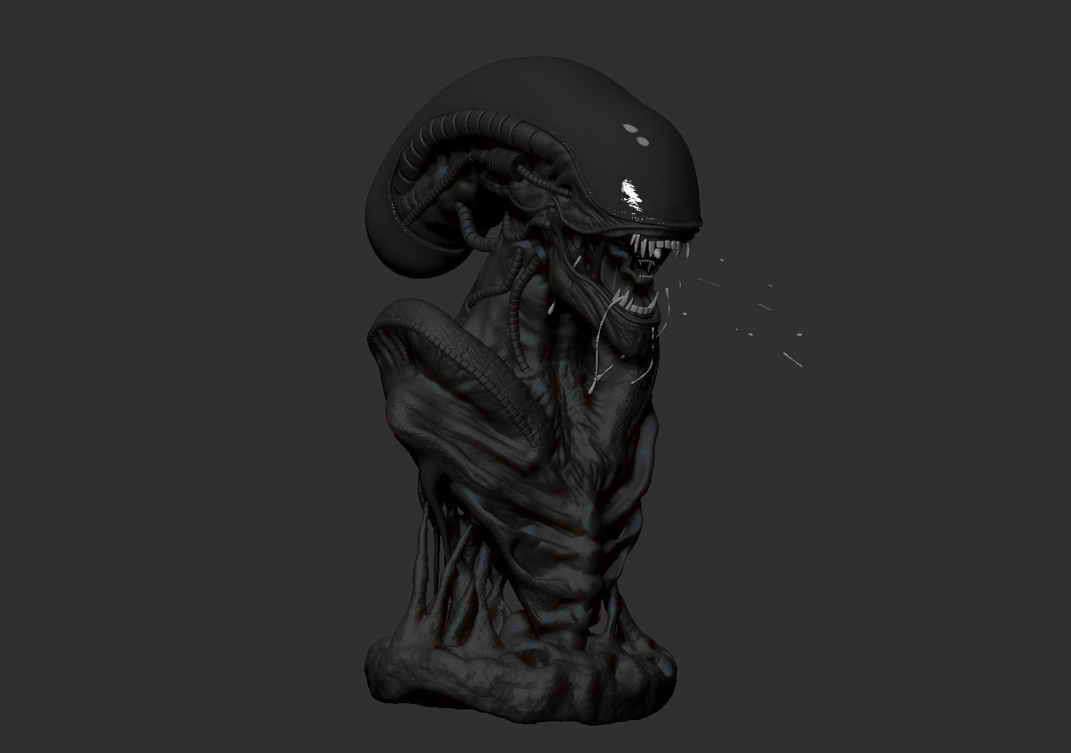 Xenomorph Bust 3D print model_3