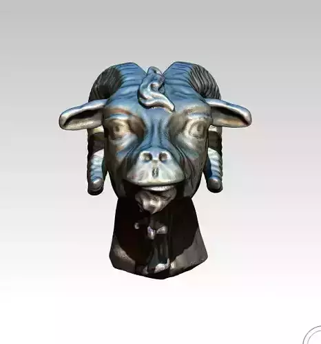 Realistic Detailed Highpoly Goat bust 