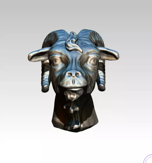 Realistic Detailed Highpoly Goat bust  3D print model_0
