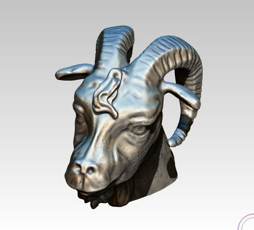 Realistic Detailed Highpoly Goat bust  3D print model_3