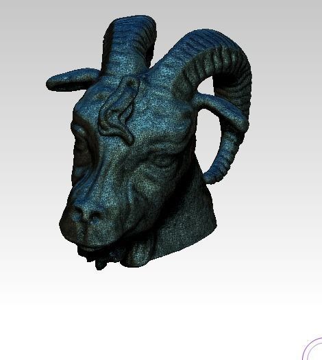 Realistic Detailed Highpoly Goat bust  3D print model_4