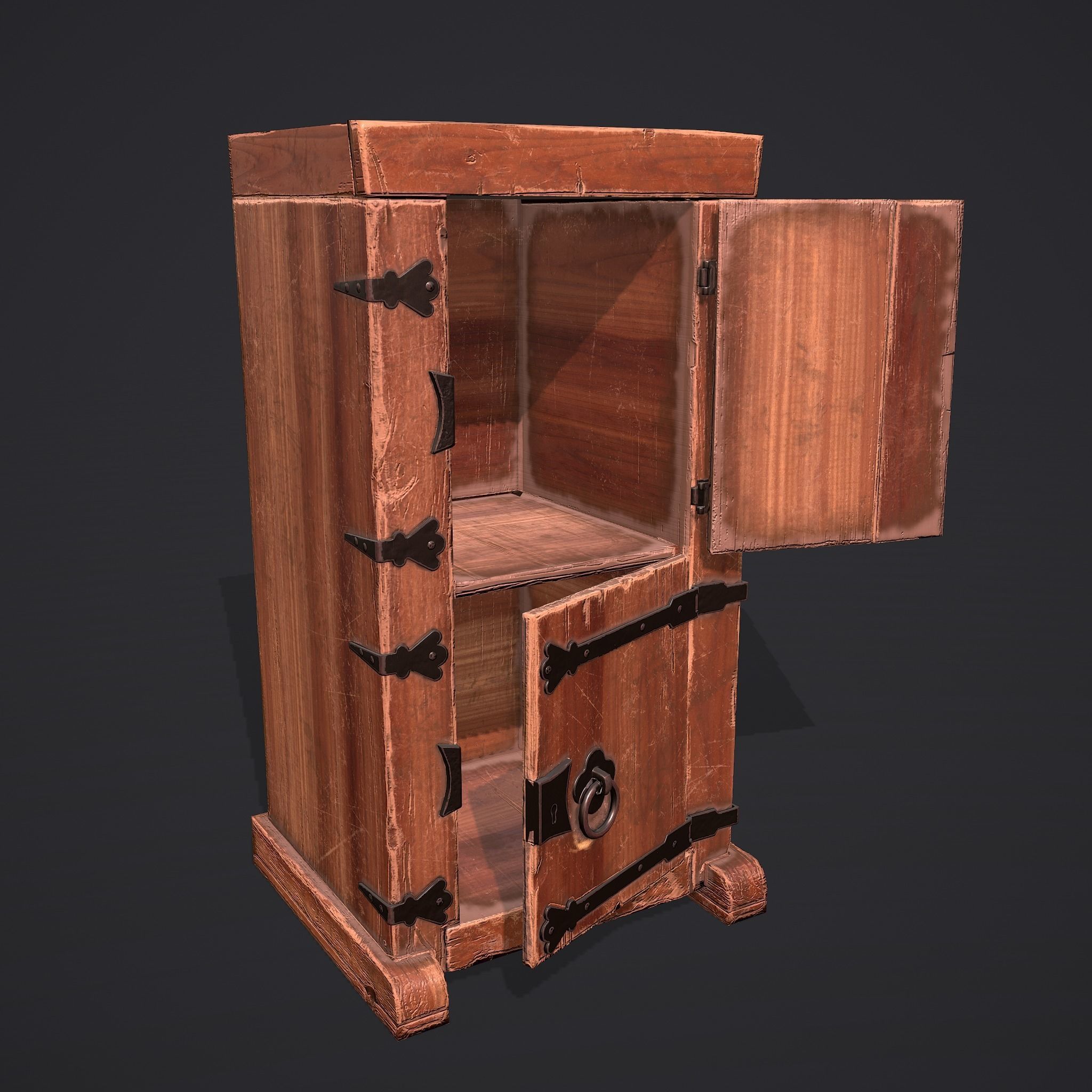 Medieval Style Wardrobe Low-poly 3D model_34