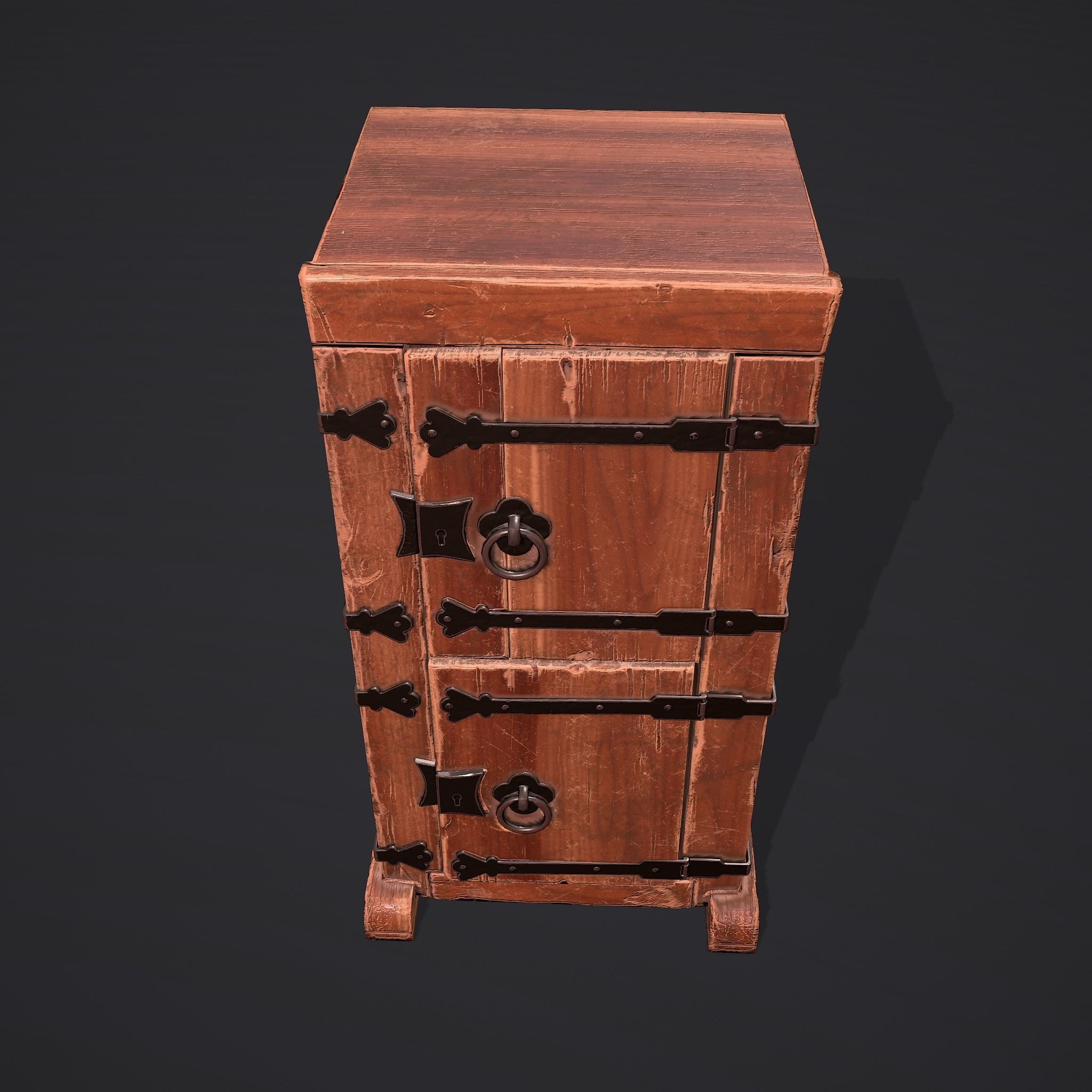 Medieval Style Wardrobe Low-poly 3D model_14