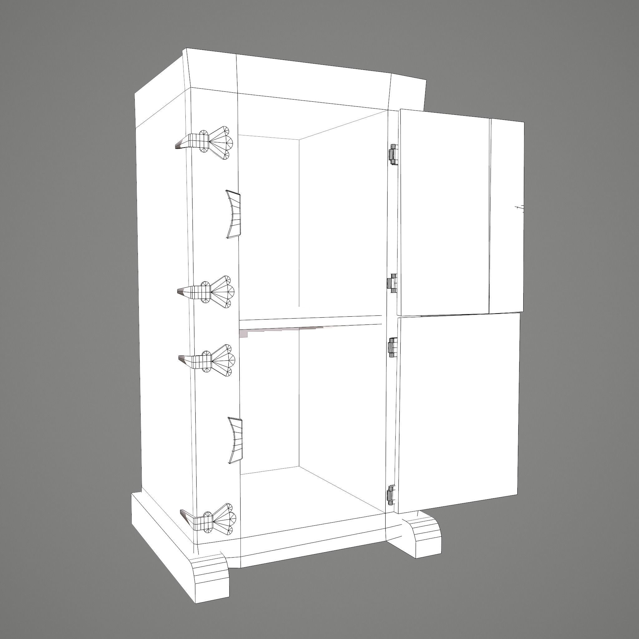 Medieval Style Wardrobe Low-poly 3D model_56