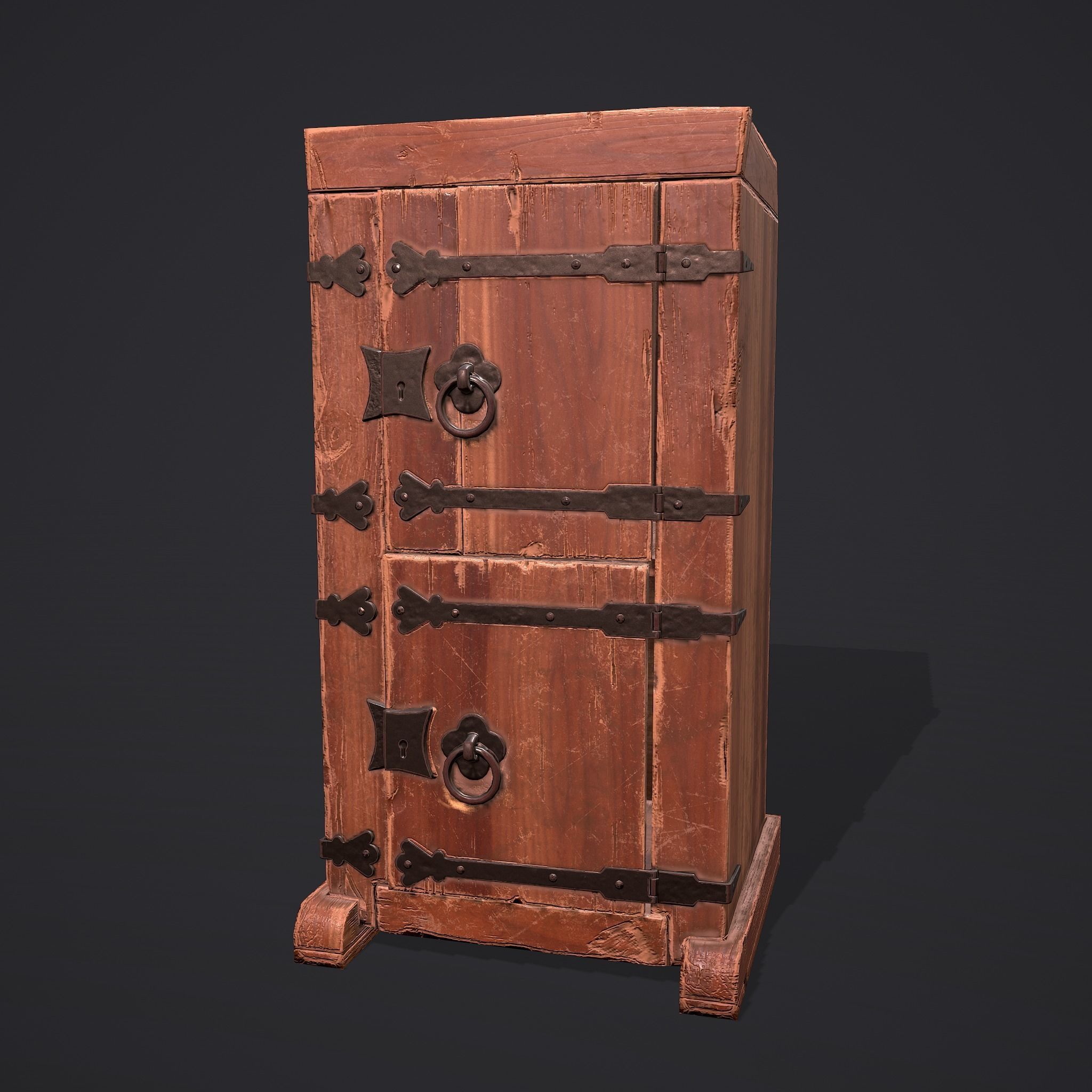 Medieval Style Wardrobe Low-poly 3D model_12