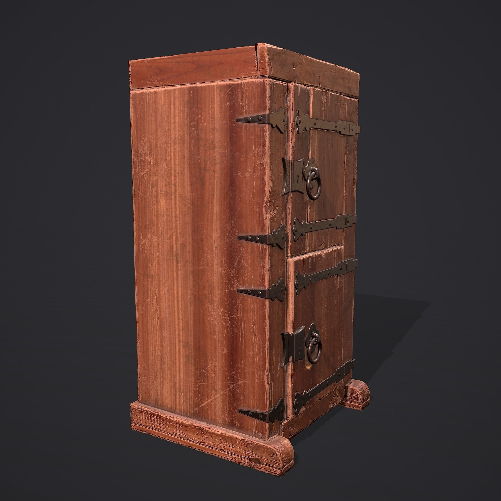 Medieval Style Wardrobe Low-poly 3D model_3