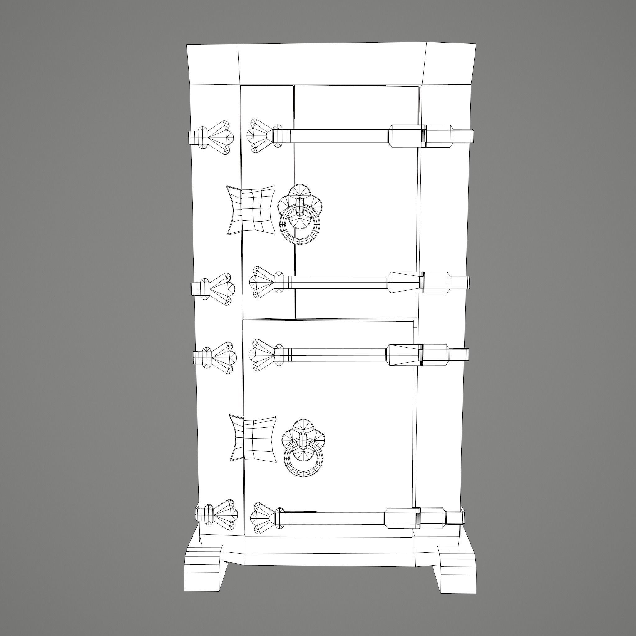 Medieval Style Wardrobe Low-poly 3D model_42