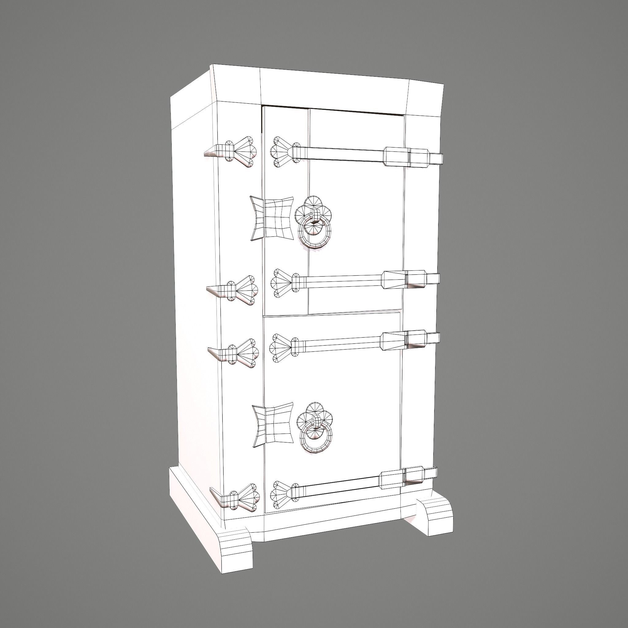 Medieval Style Wardrobe Low-poly 3D model_45
