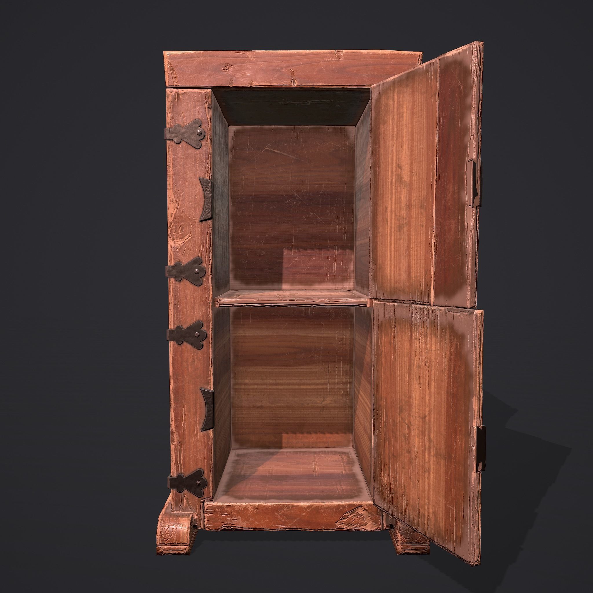 Medieval Style Wardrobe Low-poly 3D model_36