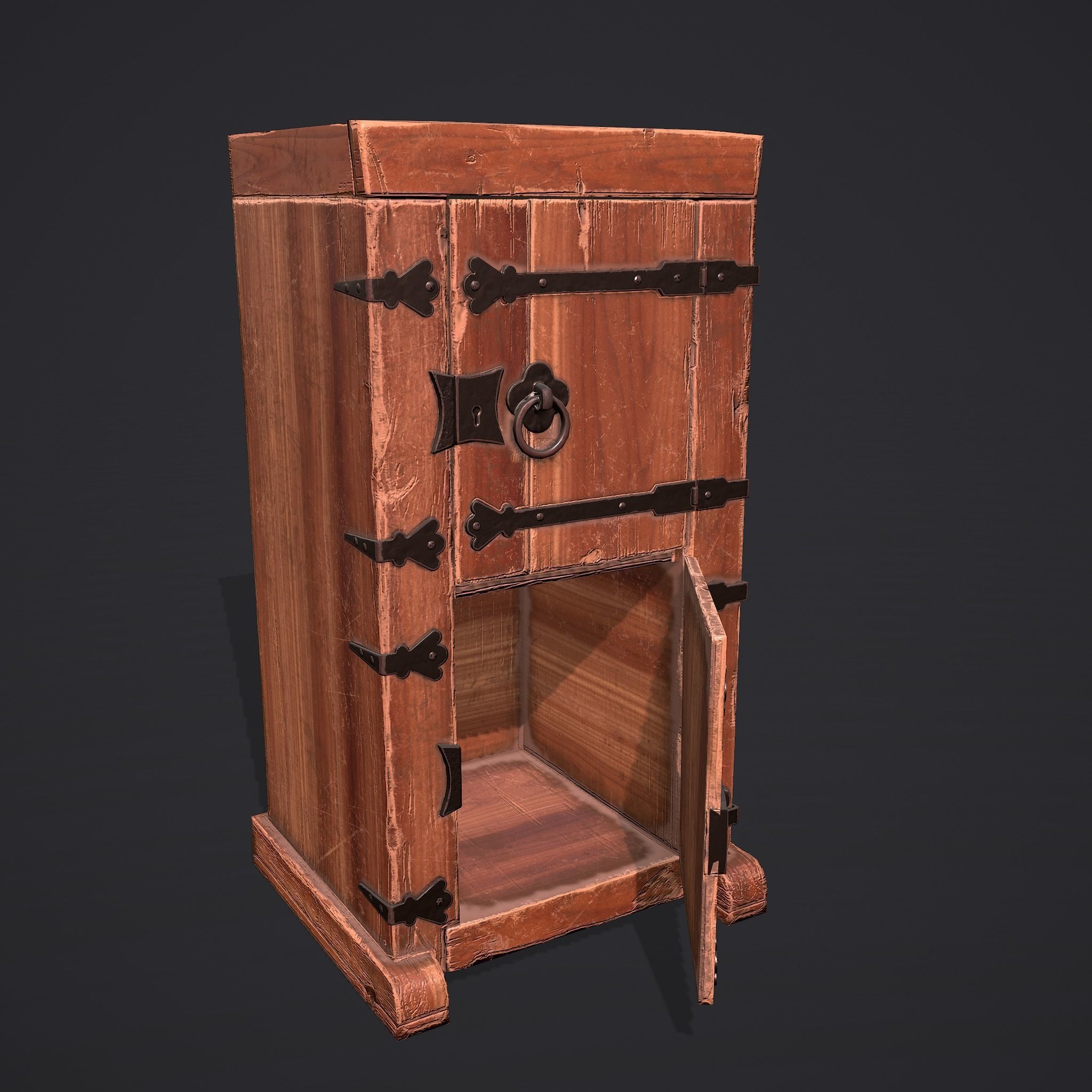 Medieval Style Wardrobe Low-poly 3D model_35