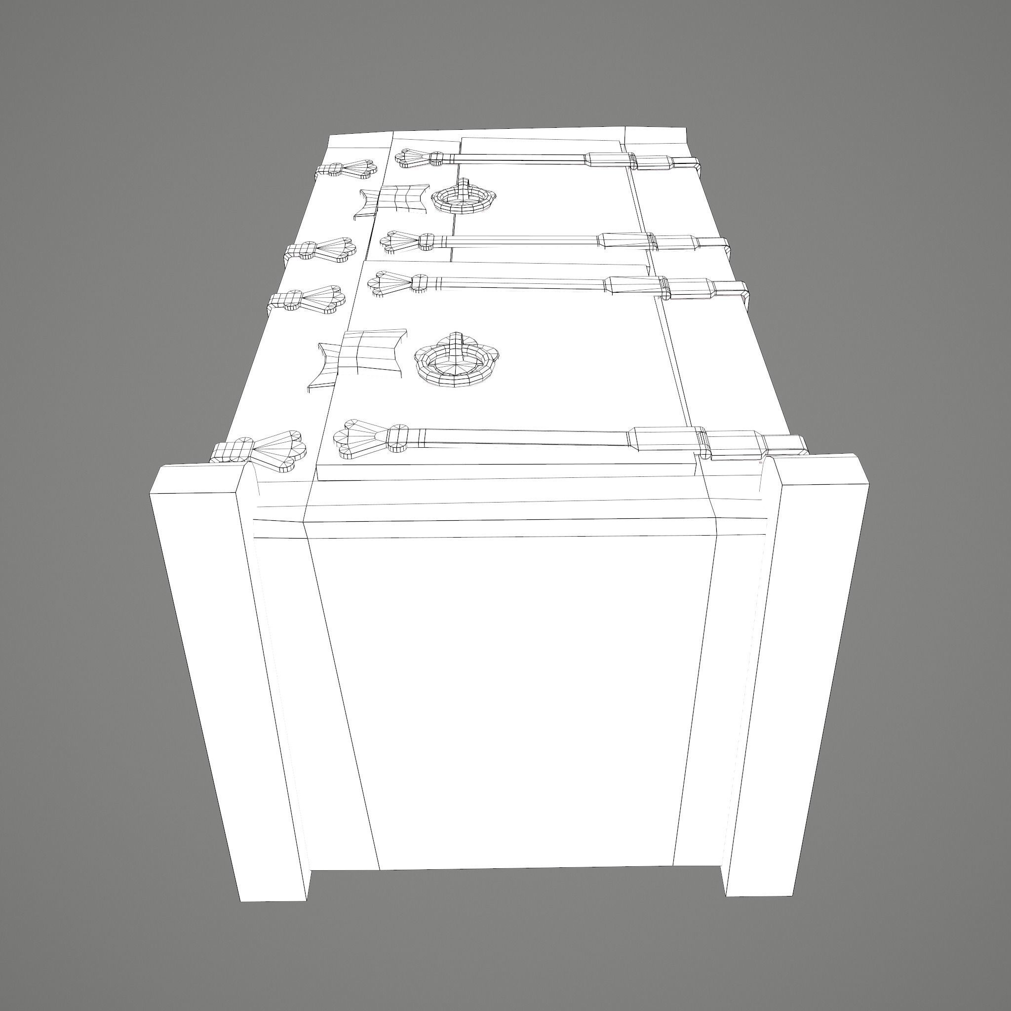 Medieval Style Wardrobe Low-poly 3D model_52