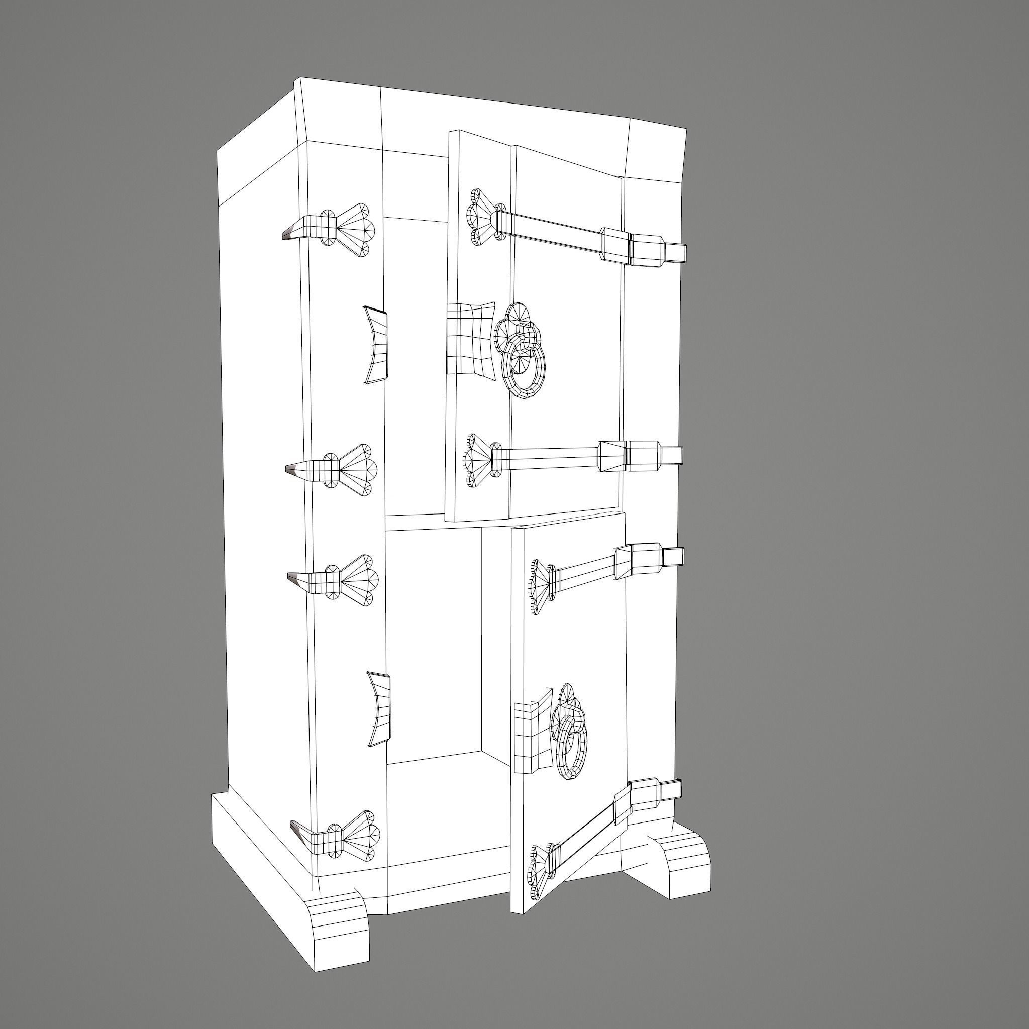 Medieval Style Wardrobe Low-poly 3D model_43