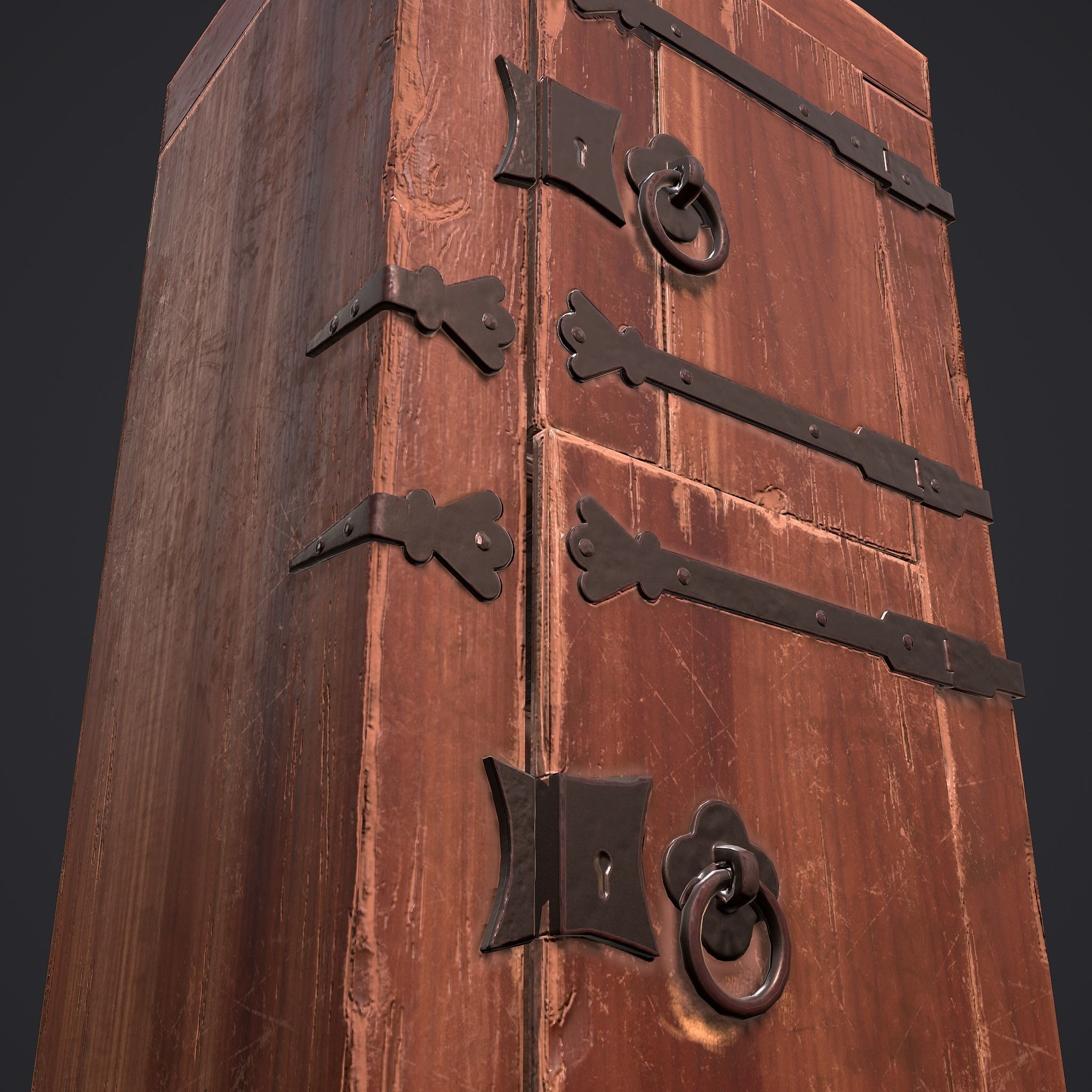 Medieval Style Wardrobe Low-poly 3D model_23