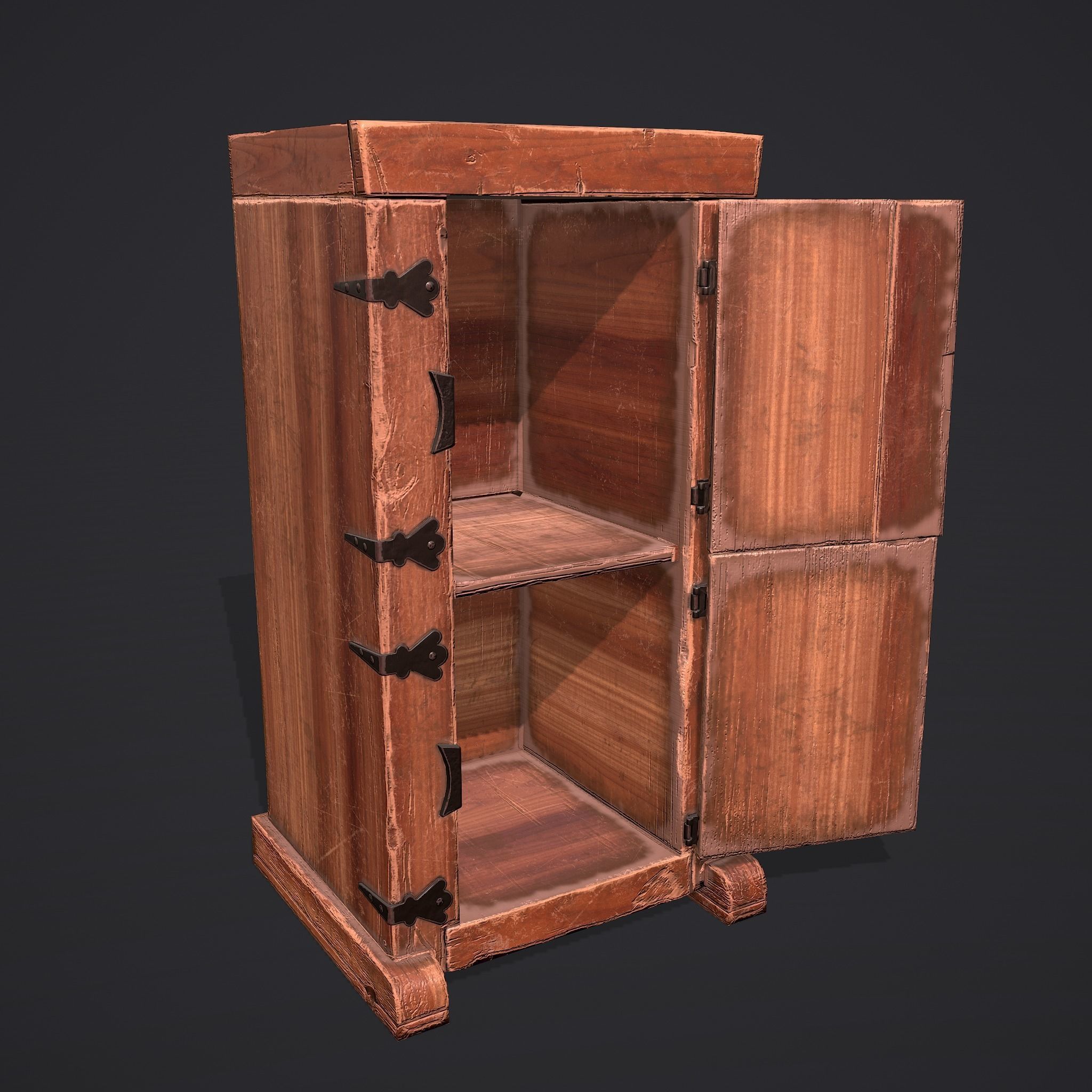 Medieval Style Wardrobe Low-poly 3D model_37