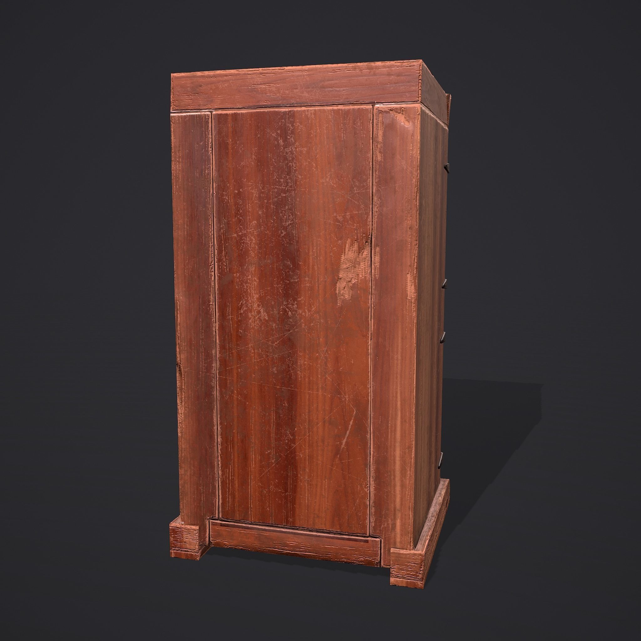 Medieval Style Wardrobe Low-poly 3D model_6