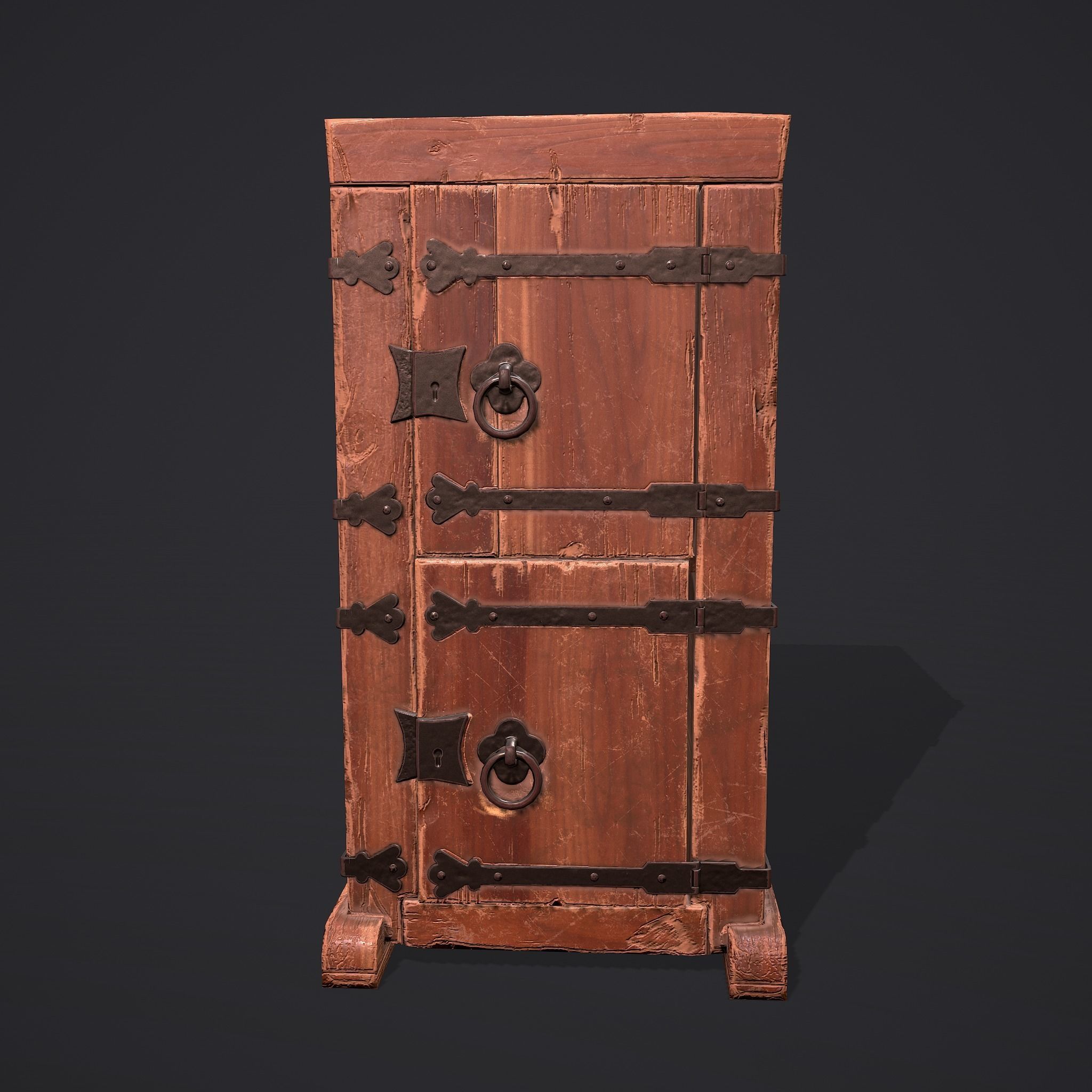Medieval Style Wardrobe Low-poly 3D model_13