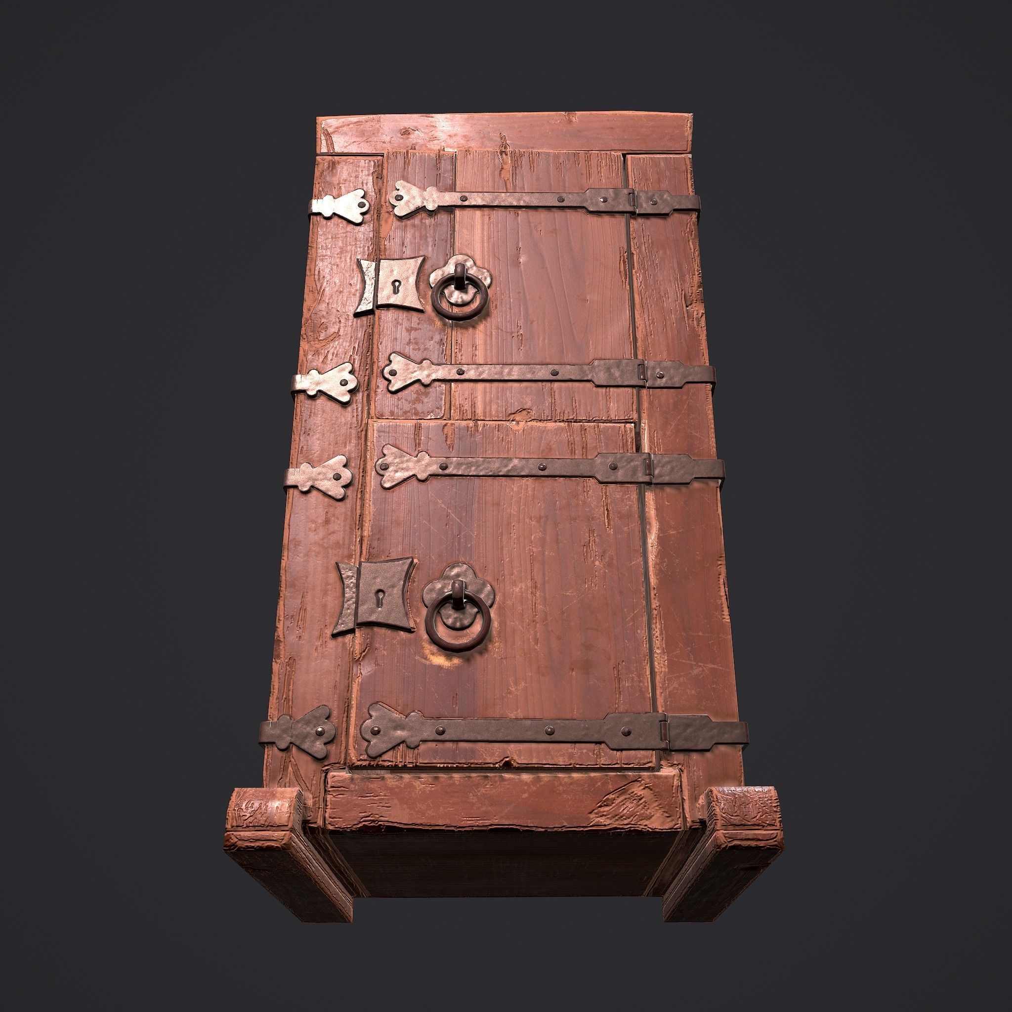 Medieval Style Wardrobe Low-poly 3D model_17