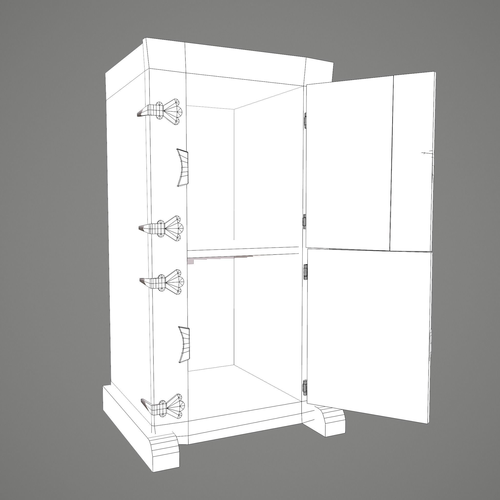 Medieval Style Wardrobe Low-poly 3D model_55