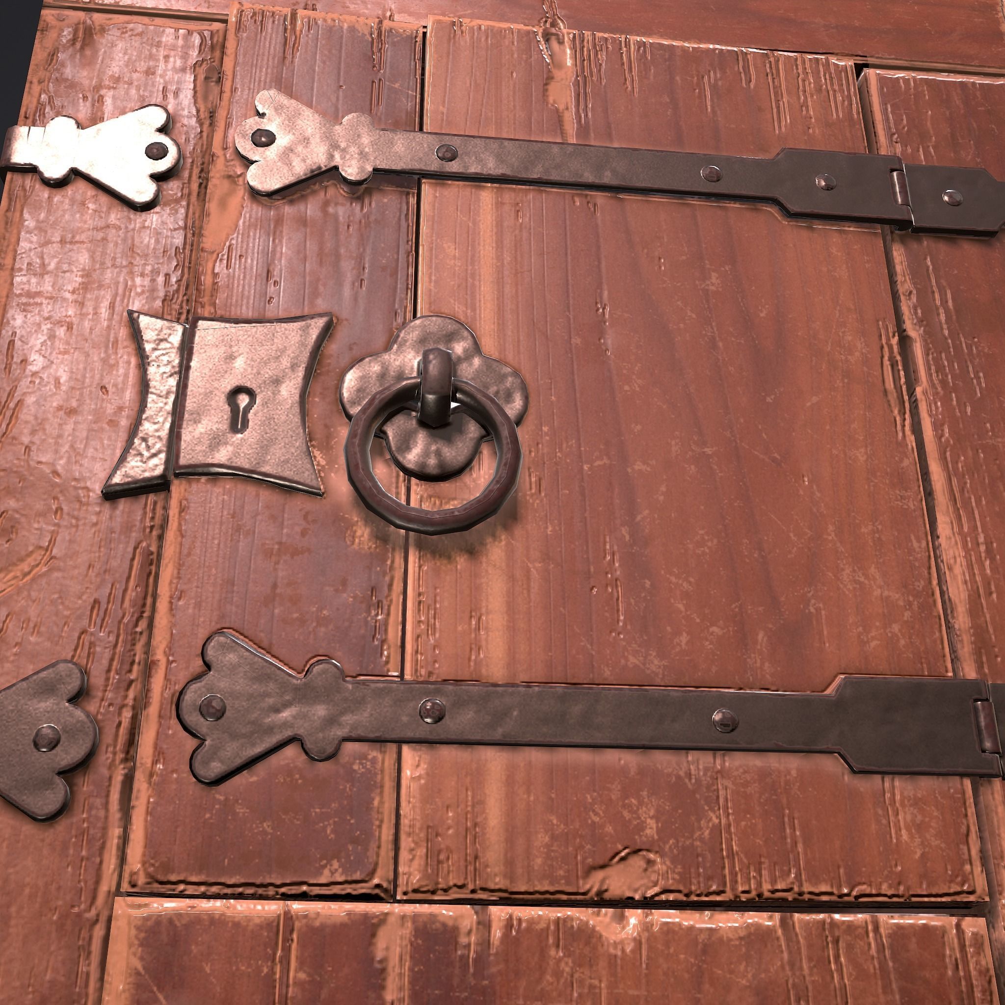 Medieval Style Wardrobe Low-poly 3D model_29