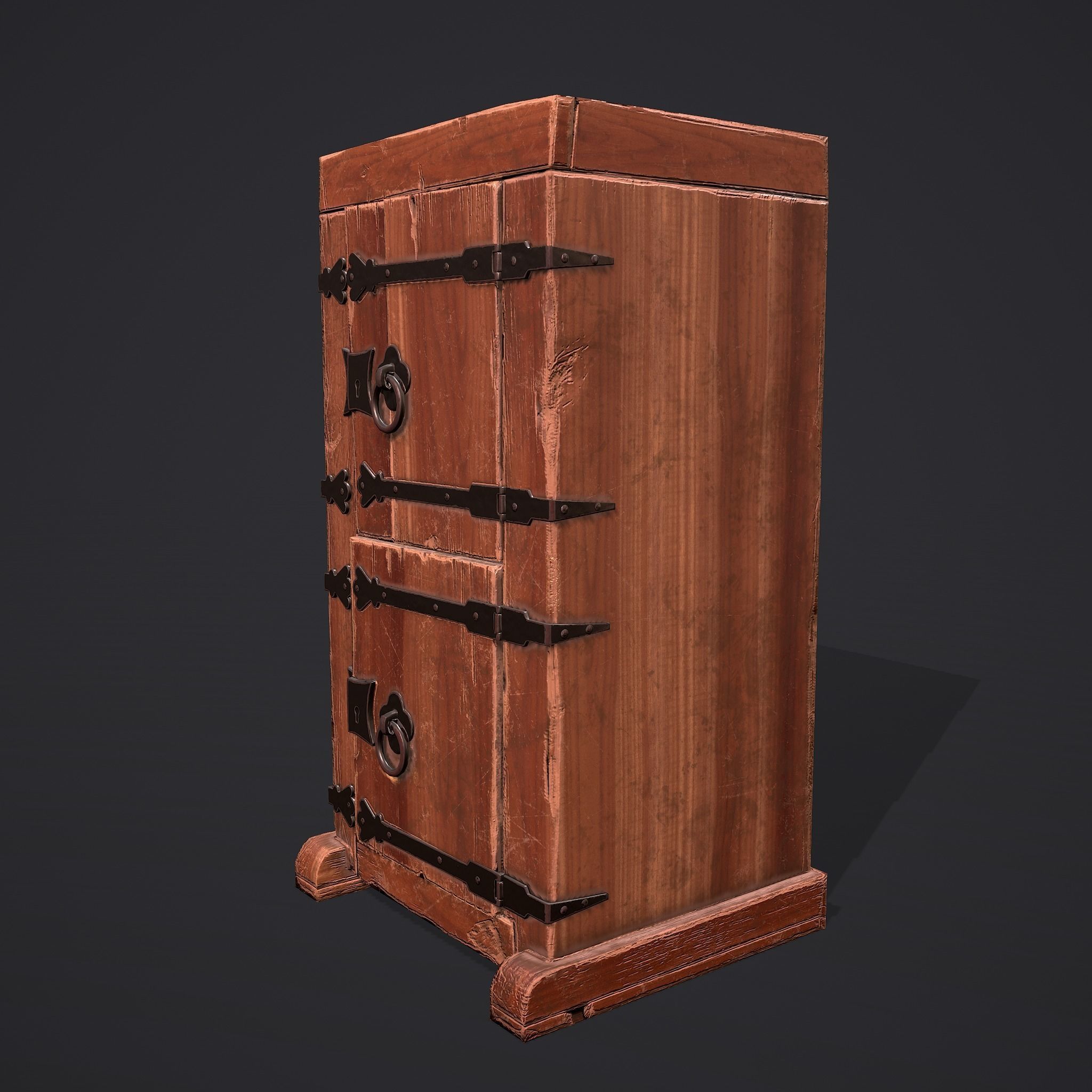 Medieval Style Wardrobe Low-poly 3D model_10